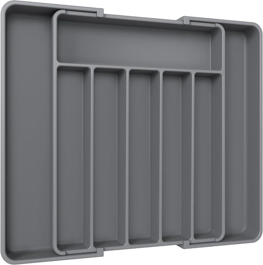 Aujen Silverware Organizer - Expandable Kitchen Drawer Organizer, Adjustable Utensil Organizer