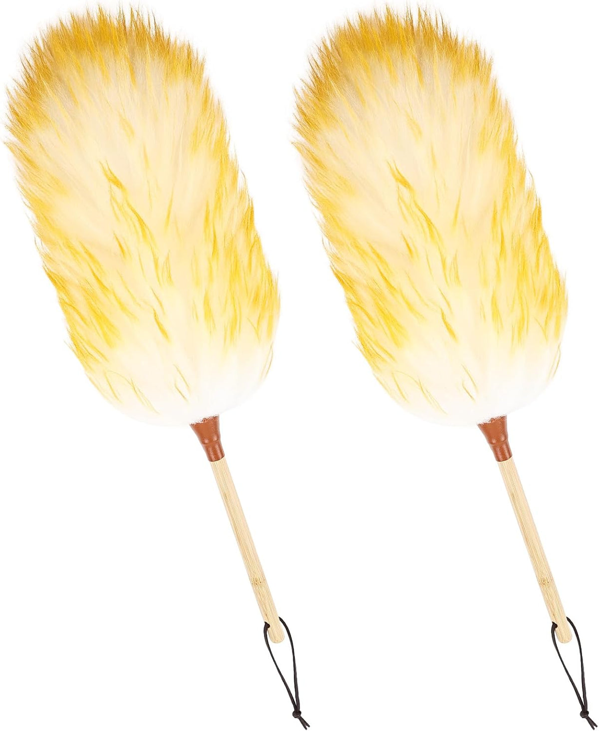 Natural Lambswool Duster 20 Inch Handheld with Wooden Handle Duster Dusting Tool for Blinds