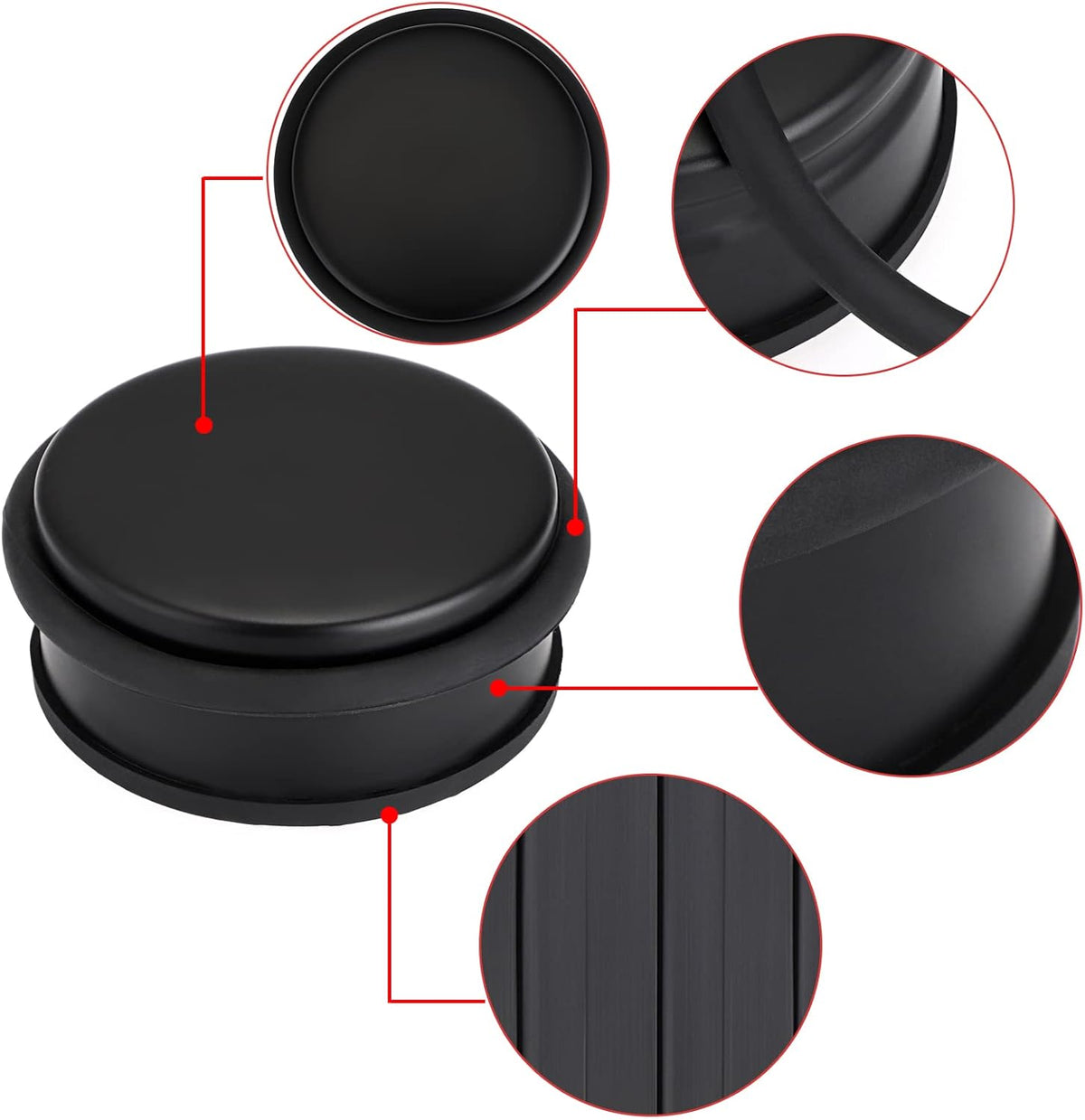 Sumnacon 2Pcs Heavy Duty Door Stoppers No Drill, Sturdy Stainless Steel Floor Door Stops with