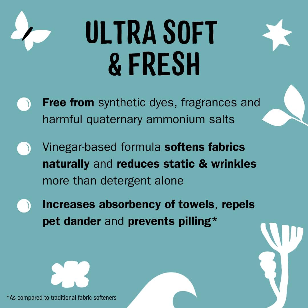 Molly’s Suds Fabric Softener Liquid for Sensitive Skin | Vinegar-Powered, Infused with Essential