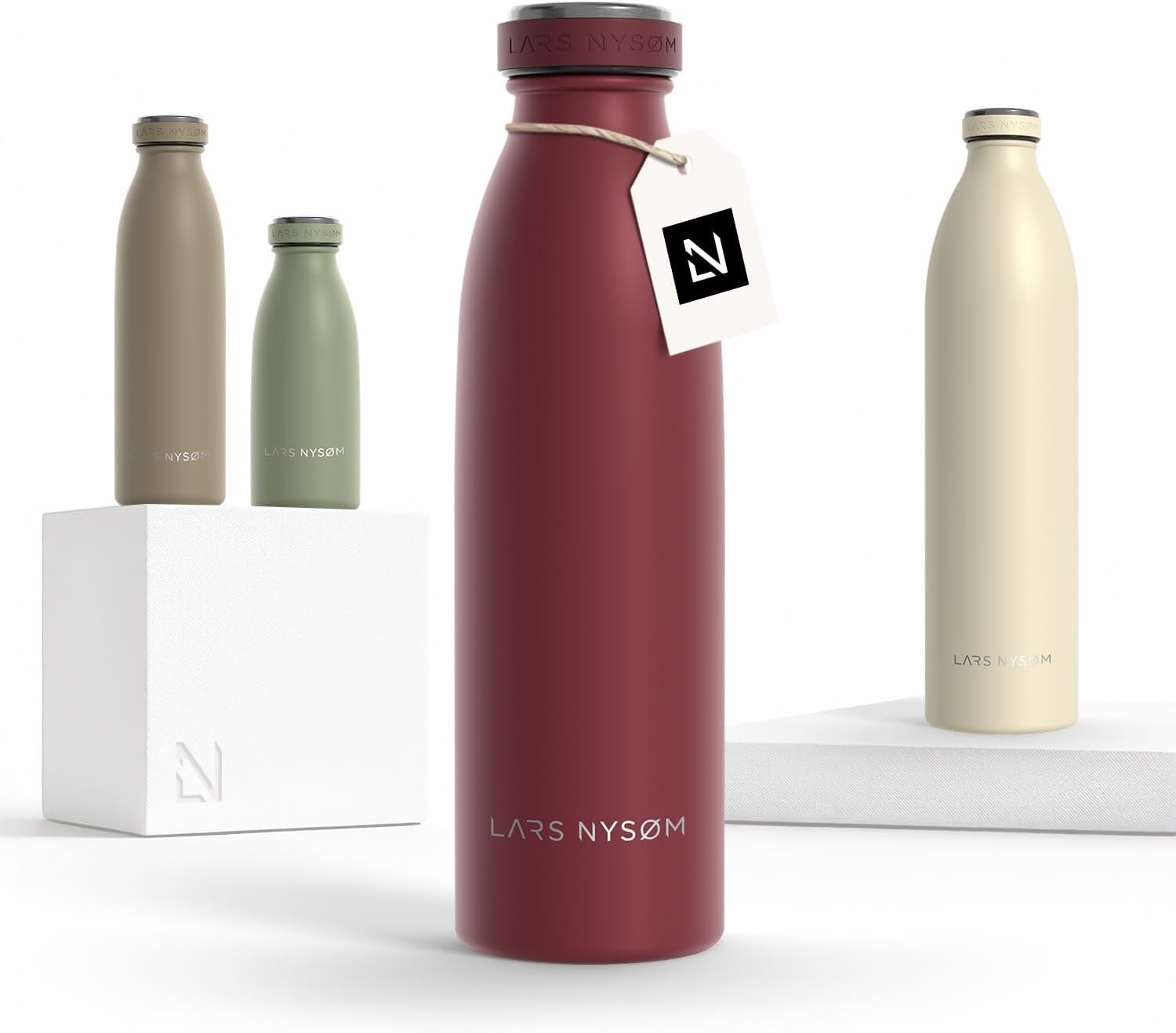 LARS NYSØM Stainless Steel Insulated Water Bottle 12oz 17oz 25oz 34oz 51oz | Insulated Thermo Flask