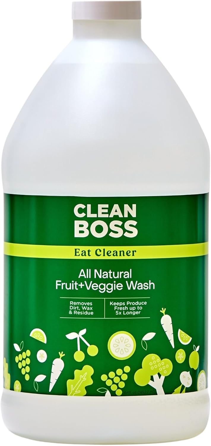 CleanBoss Eat Cleaner Triple-Action Fruit + Veggie Wash Refill - 64 oz - Removes Harmful Residue