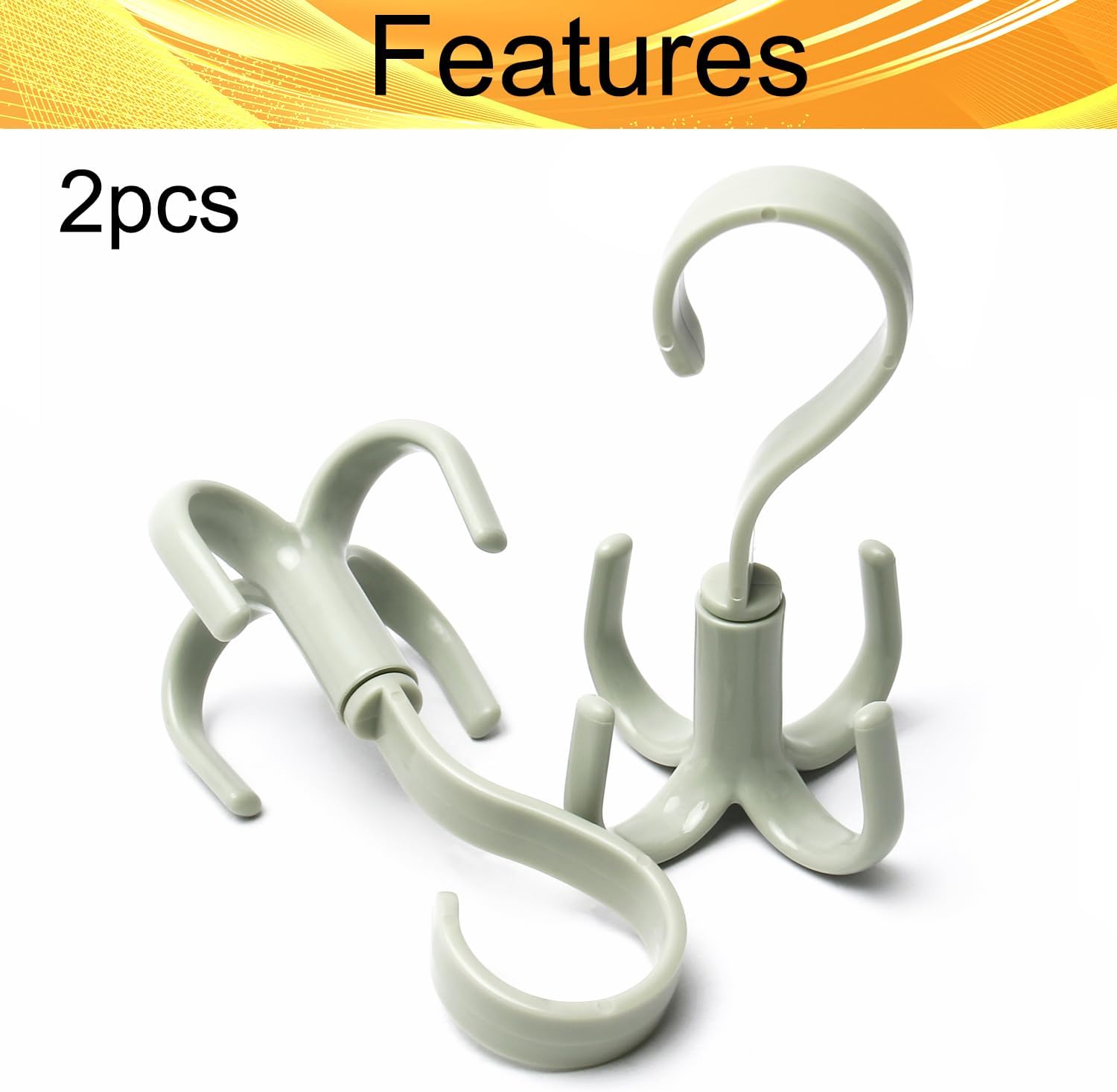 2Pcs Rotating Belt Hanger 360 Degrees Rotatable Organizer with 4 Hooks for Drying Towels Bras