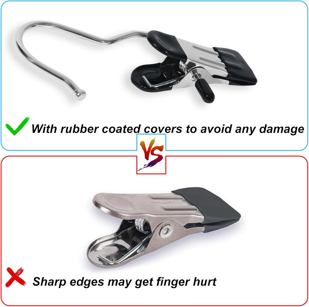 15/30Pcs Upgrade Double Head Clamp Dipped Clothespin for Laundry Hooks with Clips, Boot Holder