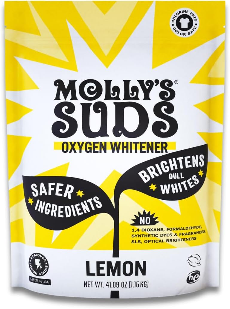 Molly's Suds Oxygen Whitener | Powerful Bleach Alternative, Chlorine Free & Color Safe | Brightens