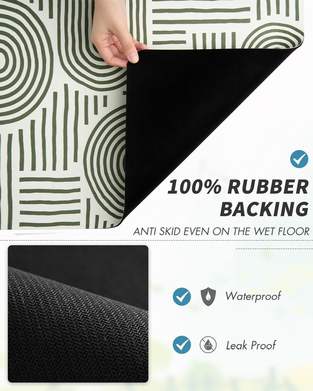 AMOAMI Coffee Mat Hide Stain Rubber Backed Absorbent Dish Drying Mat for Kitchen Counter - Fits