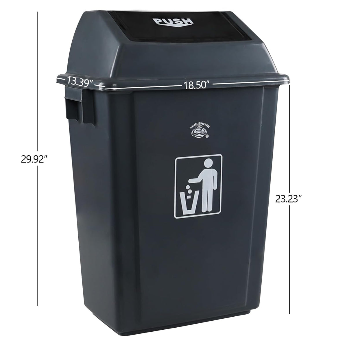 4 Packs 18 Gallon Large Commercial Trash Can, Kitchen Waste Bin with Lid, Plastic Tall Garbage Can