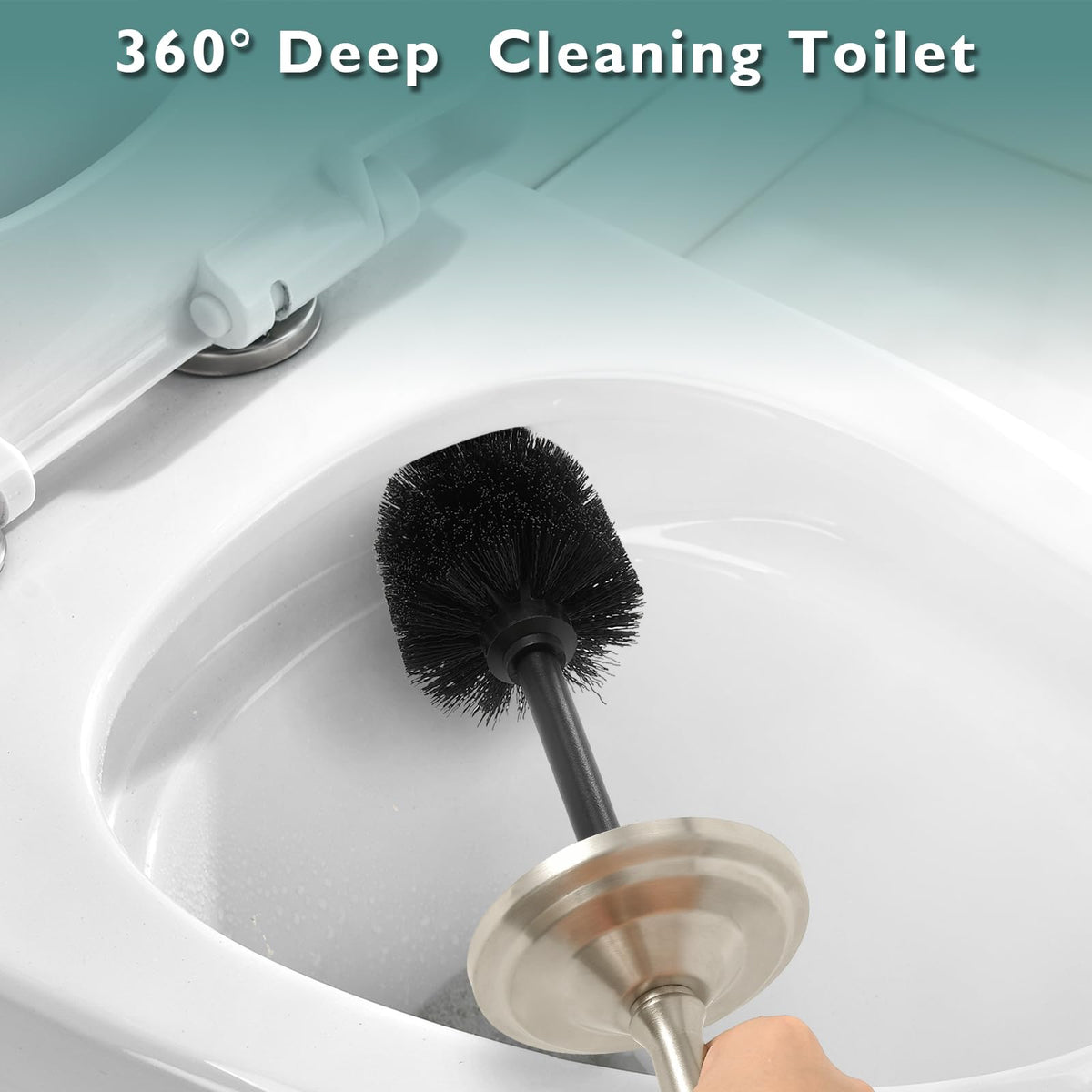 Hioflyme Stainless Steel Toilet Brush and Holder Set – view 2