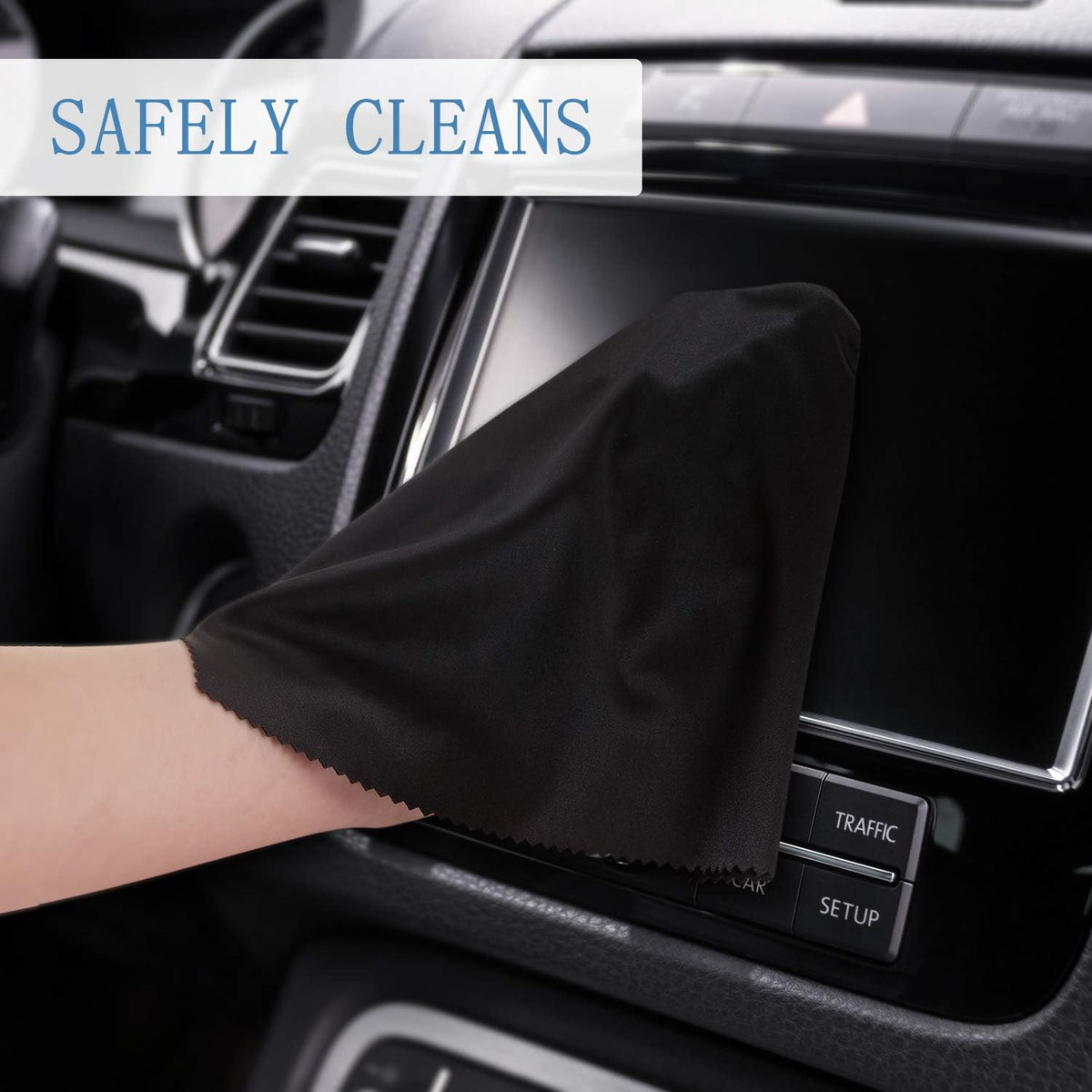 Frienda 12 Pack Large Microfiber Glass Cleaning Cloths 12 x 12 Inch Oversized Eyeglass Sunglasses