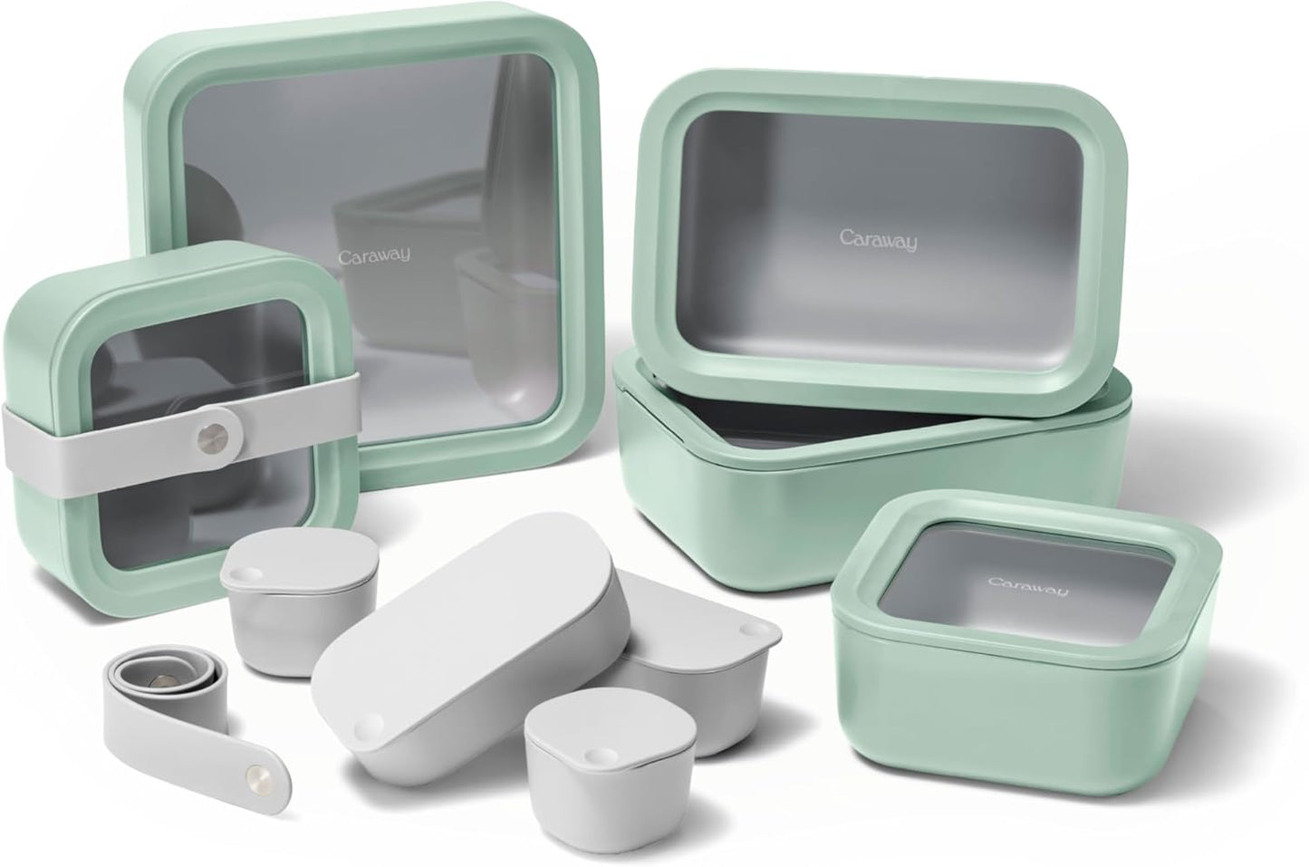 Caraway 14pc Glass Food Storage Container Set - Easy to Store, Non Toxic Lunch Box - with Glass