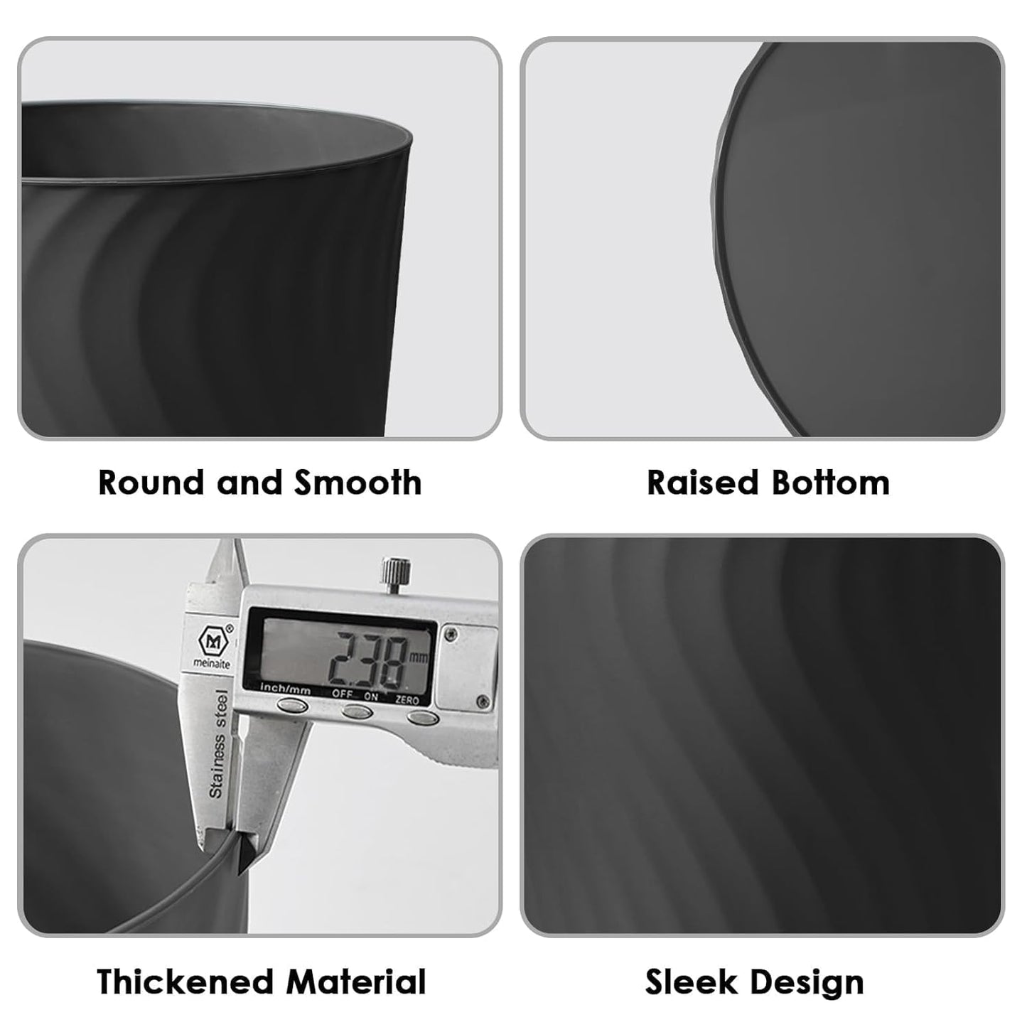 YGJT Small Trash Can, 3 Pack 1.8 Gallons Bathroom Trash Can Waste Basket, Round Garbage Can