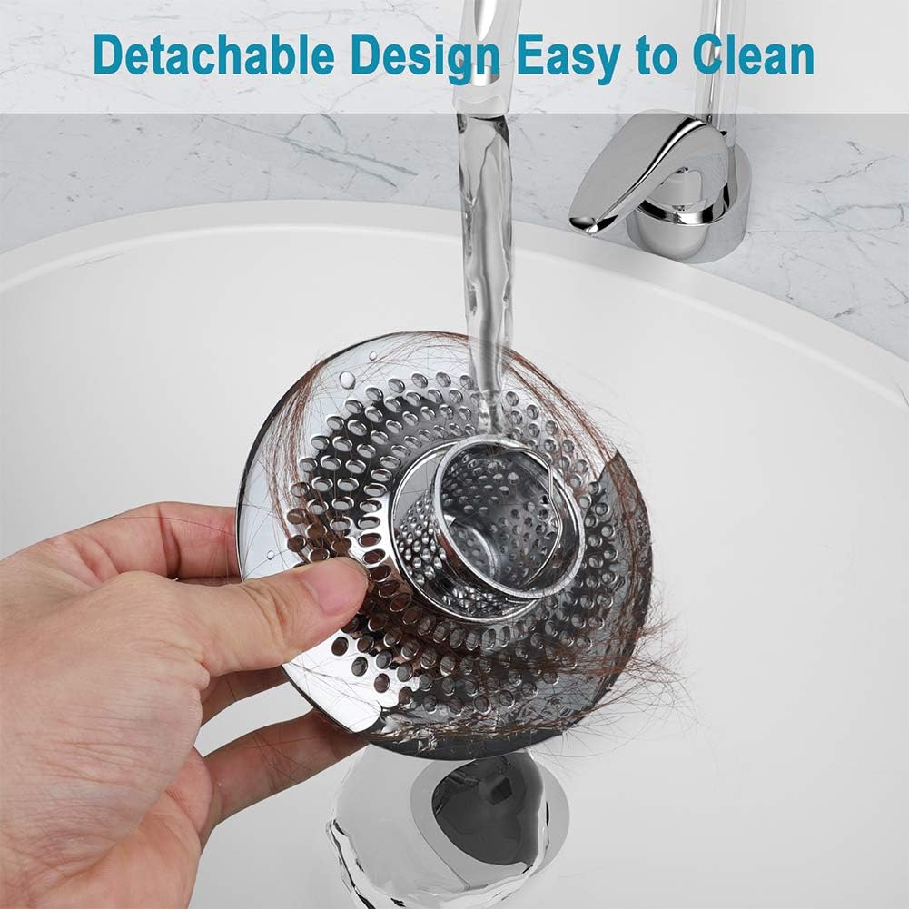 MFTEK Drain Hair Catcher Tub Drain Protector, Stainless Steel Bathtub Shower Drain Hair Stopper