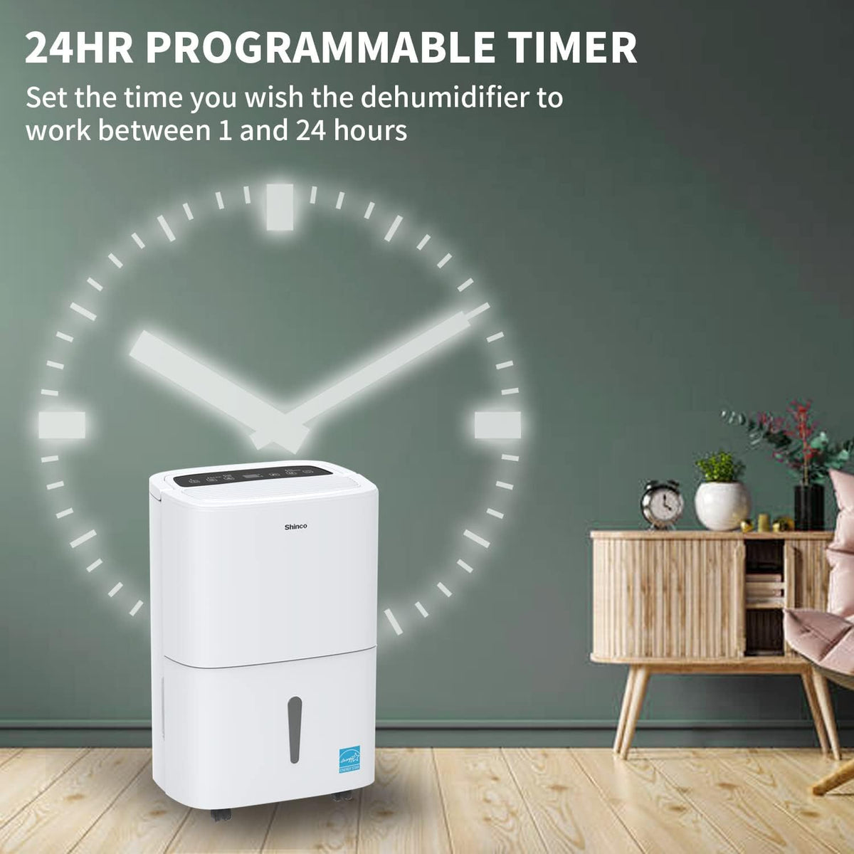 Shinco 6,000 Sq.Ft Energy Star Dehumidifier with WIFI, Ideal for Large Rooms and Home Basements