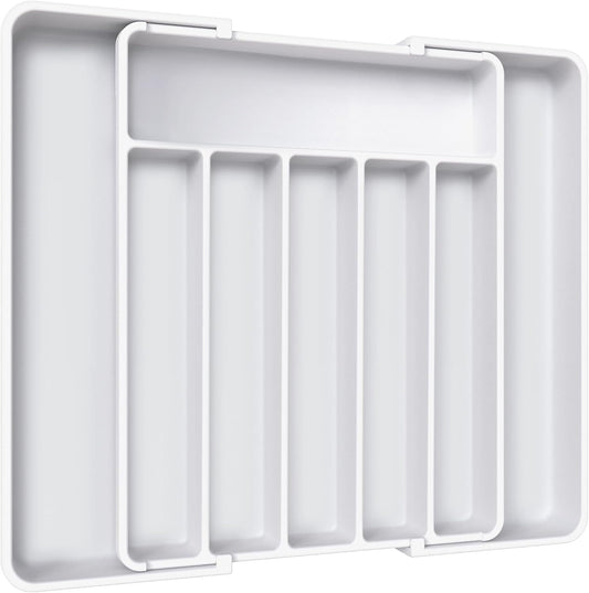 Aujen Silverware Organizer - Expandable Kitchen Drawer Organizer, Adjustable Utensil Organizer