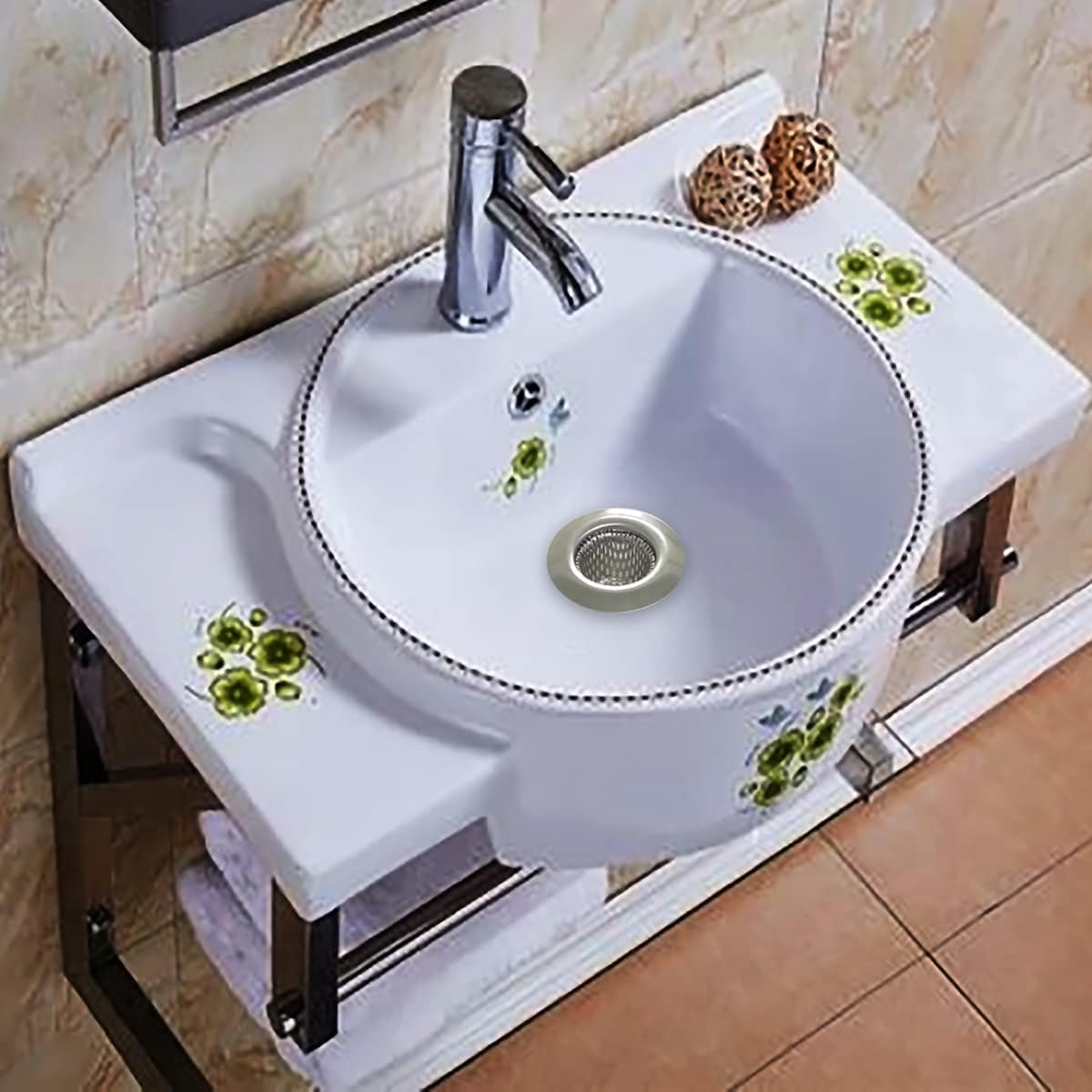 1.25" Small Drain Strainer, Sink Drain Hair Catcher, Bathroom Sink Strainer, 2PCS Drain Mesh
