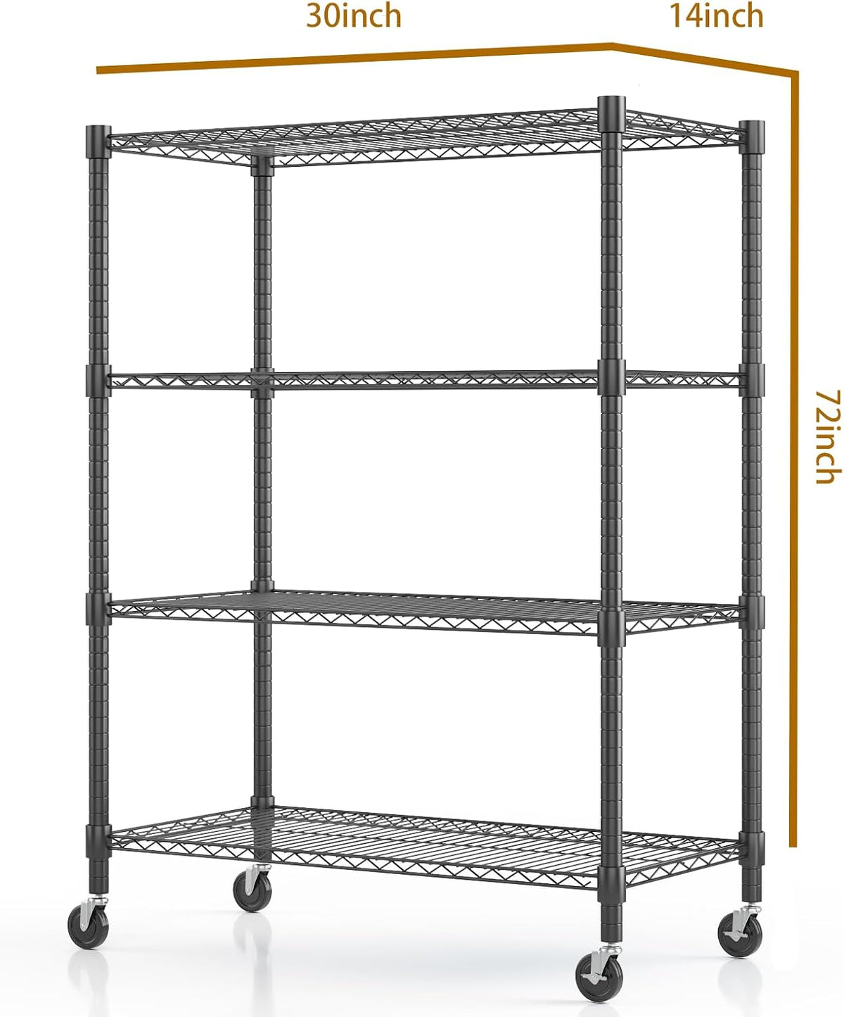 Himimi 72" H Wire Shelving Unit Storage, Metal Storage Shelves with Wheels, Heavy Duty Shelves with