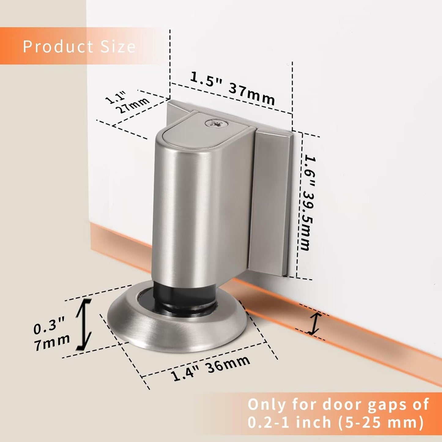 Bak Bo Magnetic Door Stoppers 4 Pack Bottom of Door Holder Keep Door Open No Drilling Magnet Floor