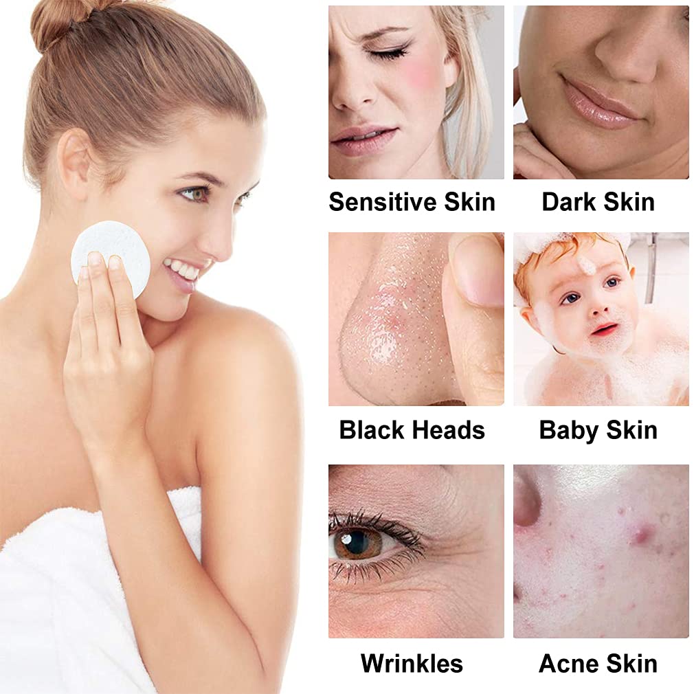 METUUTER 50 PCS Compressed Facial Sponges for Estheticians- 100% Natural Cellulose Face Sponge