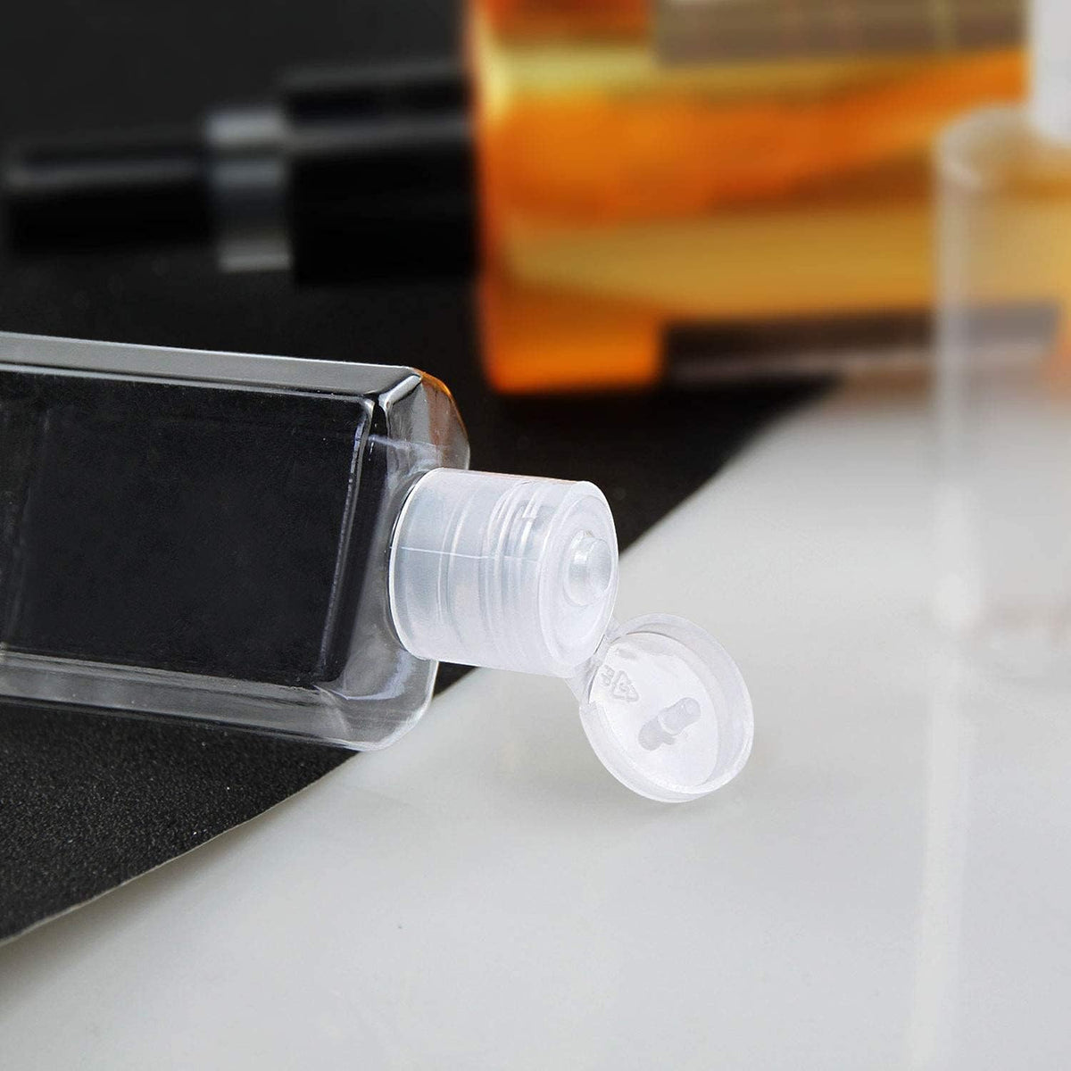 2oz Empty Hand Sanitizer Travel Size Bottles, Refillable Clear Plastic Containers with Flip Cap for