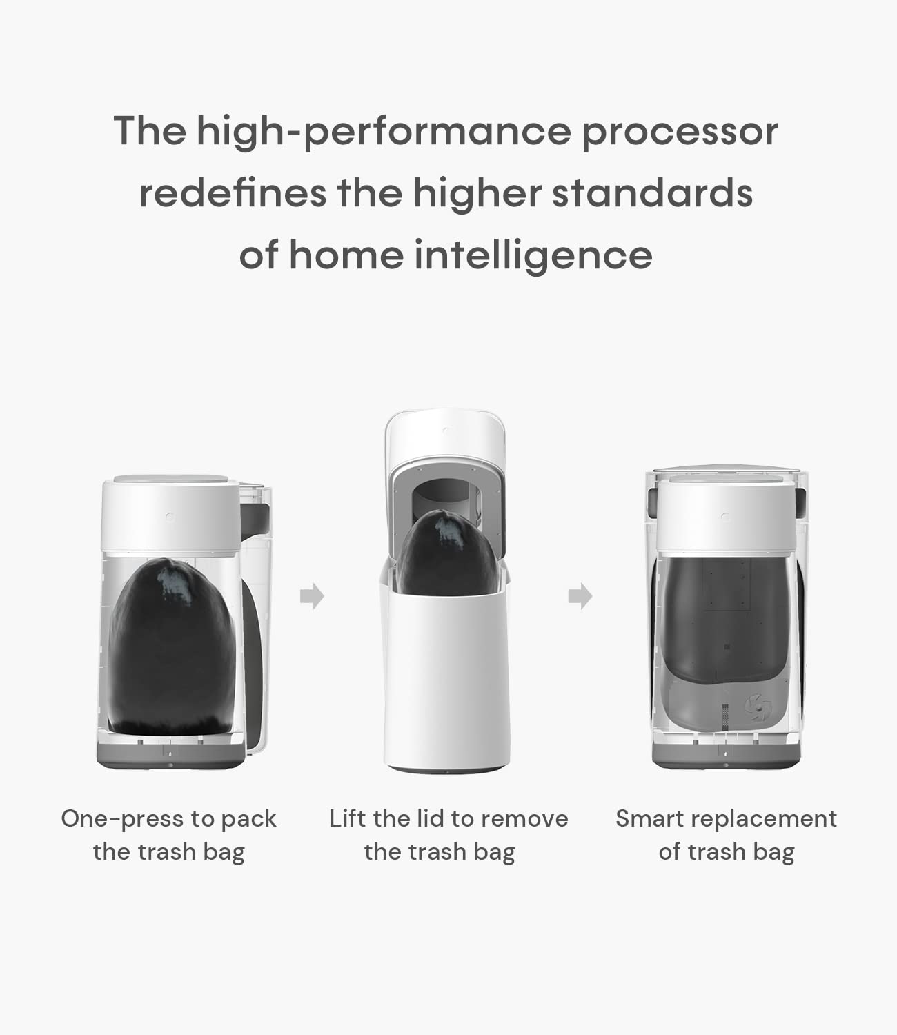 TOWNEW T3 Slim Automatic Infrared Motion Sensor Trash Can with Lid, Self Sealing & Changing