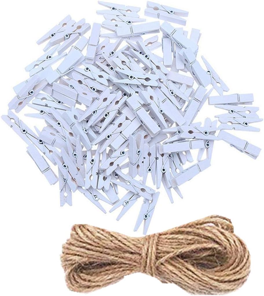 DurReus Small Clothespins Decorations Display Art Project Wood Kitchen Clips Chip Bags Clothesline