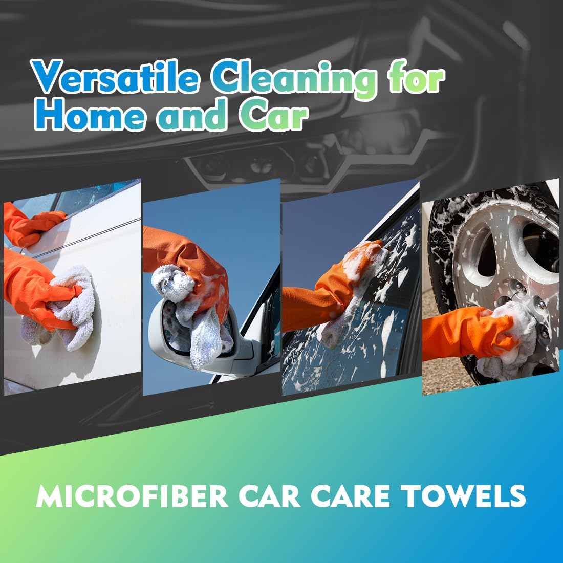 HOMEXCEL Microfiber Cleaning Cloth 20 Pack 11.5 x 11.5 inch Microfiber Towels for Cars Ultra