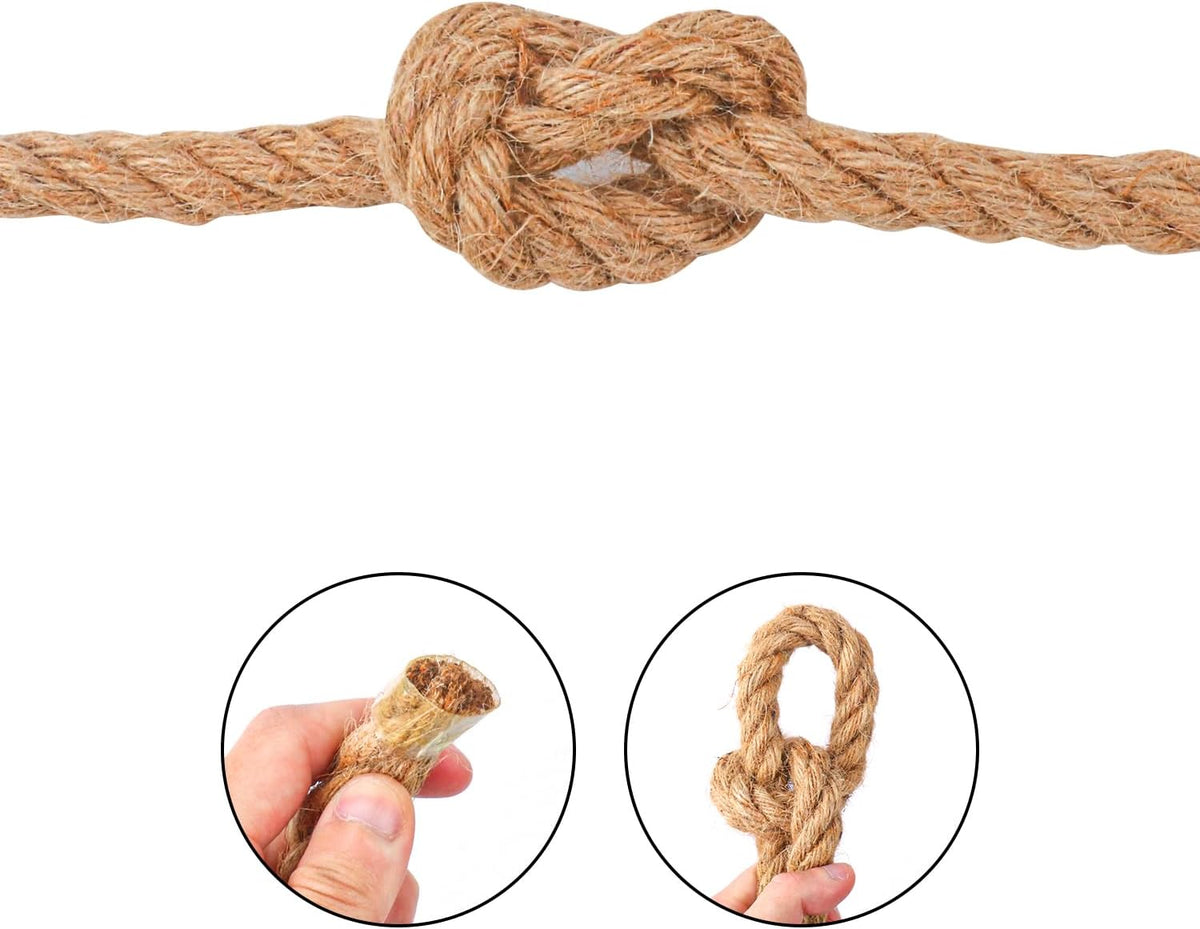 3/4 inch Hemp Rope, 82 Feet Twisted Manila Rope for Scratching Posts, Camping, Garden, Crafts, DIY