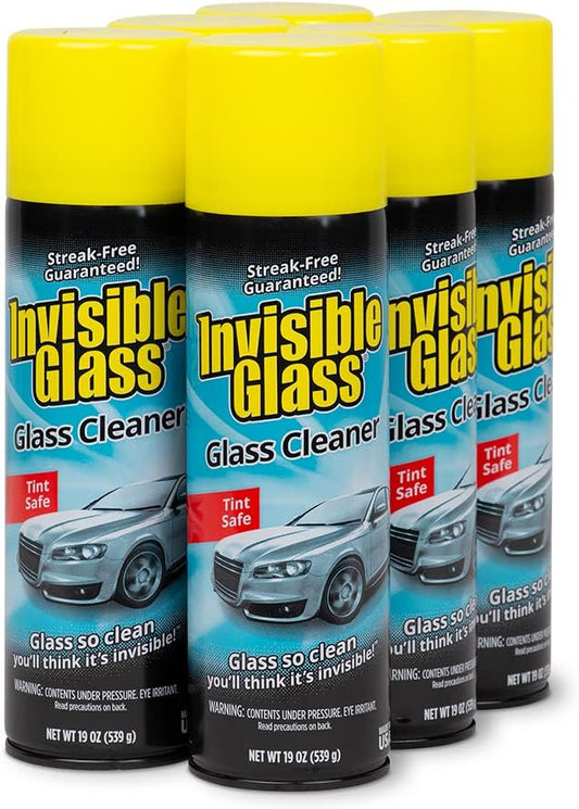 Invisible Glass 91164-6PK Premium Aerosol Glass and Window Cleaner for Auto and Home Cleans Glass