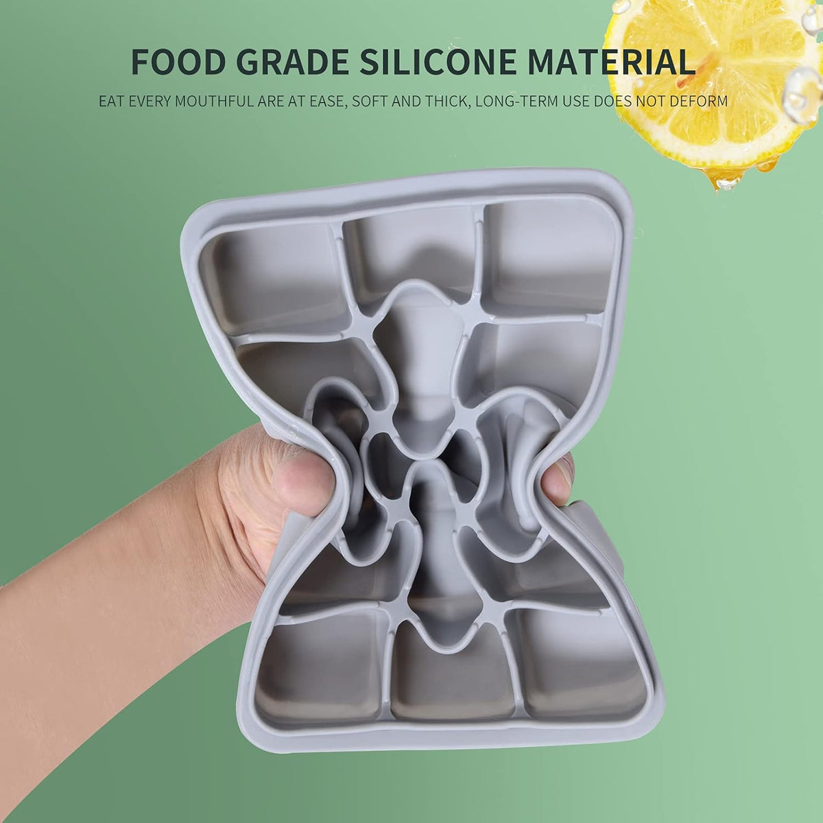 Ice Cube Trays Set of 2, Easy Release 15 Flexible Silicone Ice Cube Molds with Removable Lid