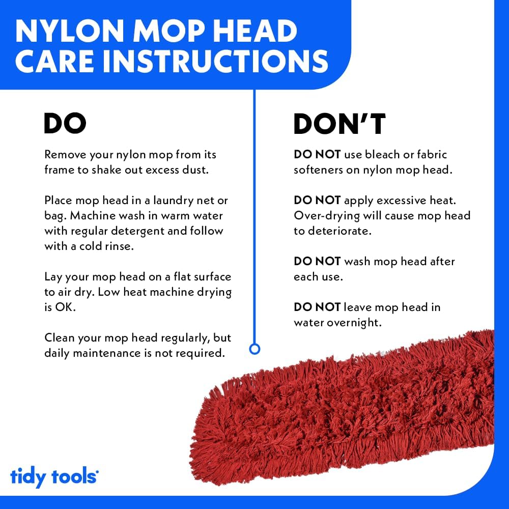 Commercial Dust Mop Replacement Head – 48 x 5 in. Cotton Nylon Reusable Mop Head – Industrial Dust