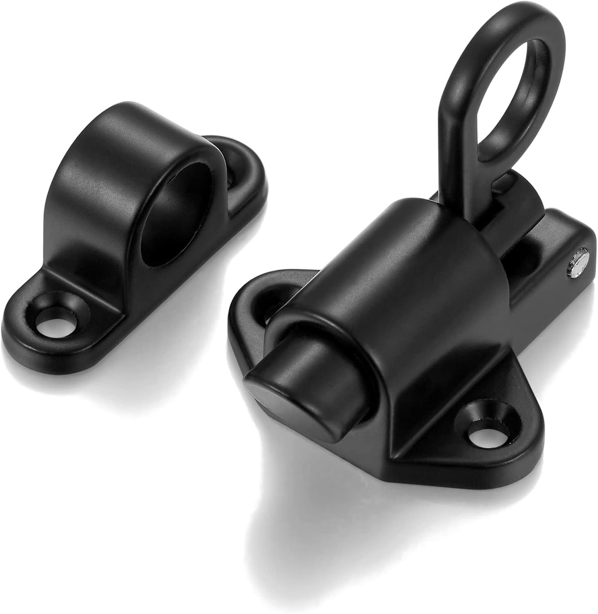 7 Packs Self-Closing Latches，Black Spring Door Lock，Resilient Bolt Latch Aluminum Alloy Safety