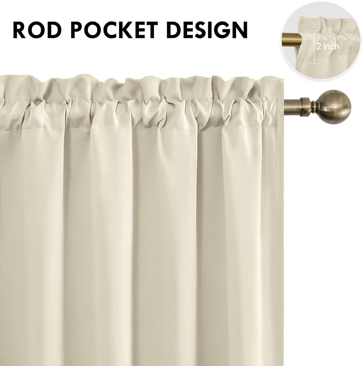 DWCN Blackout Curtains for Living Room Thermal Insulated, Energy Saving & Noise Reducing Bedroom