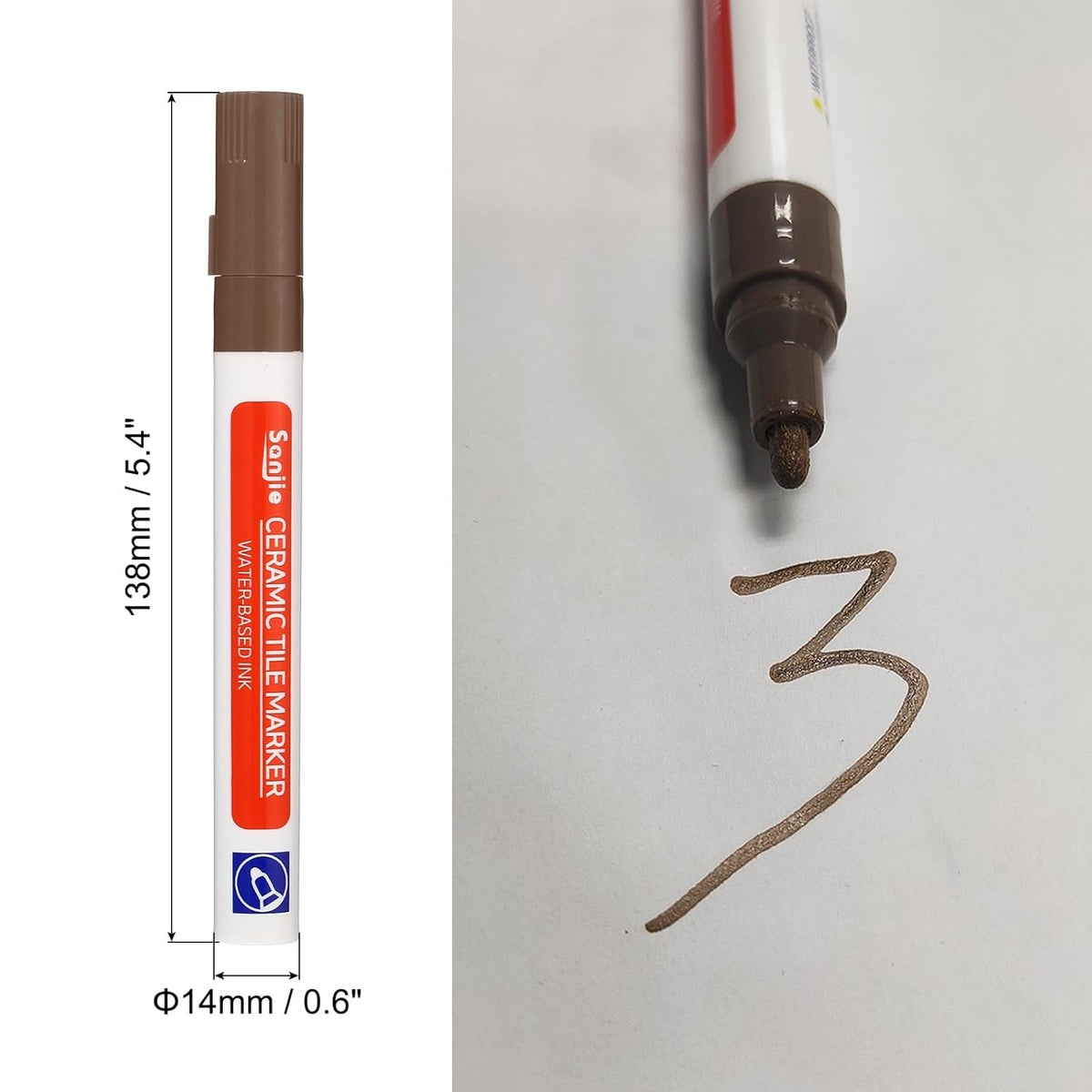 PATIKIL Grout Pen, 4 Pack Dark Brown Tile Marker Waterproof Grout Sealer Pen Tile Repair Pens Paint