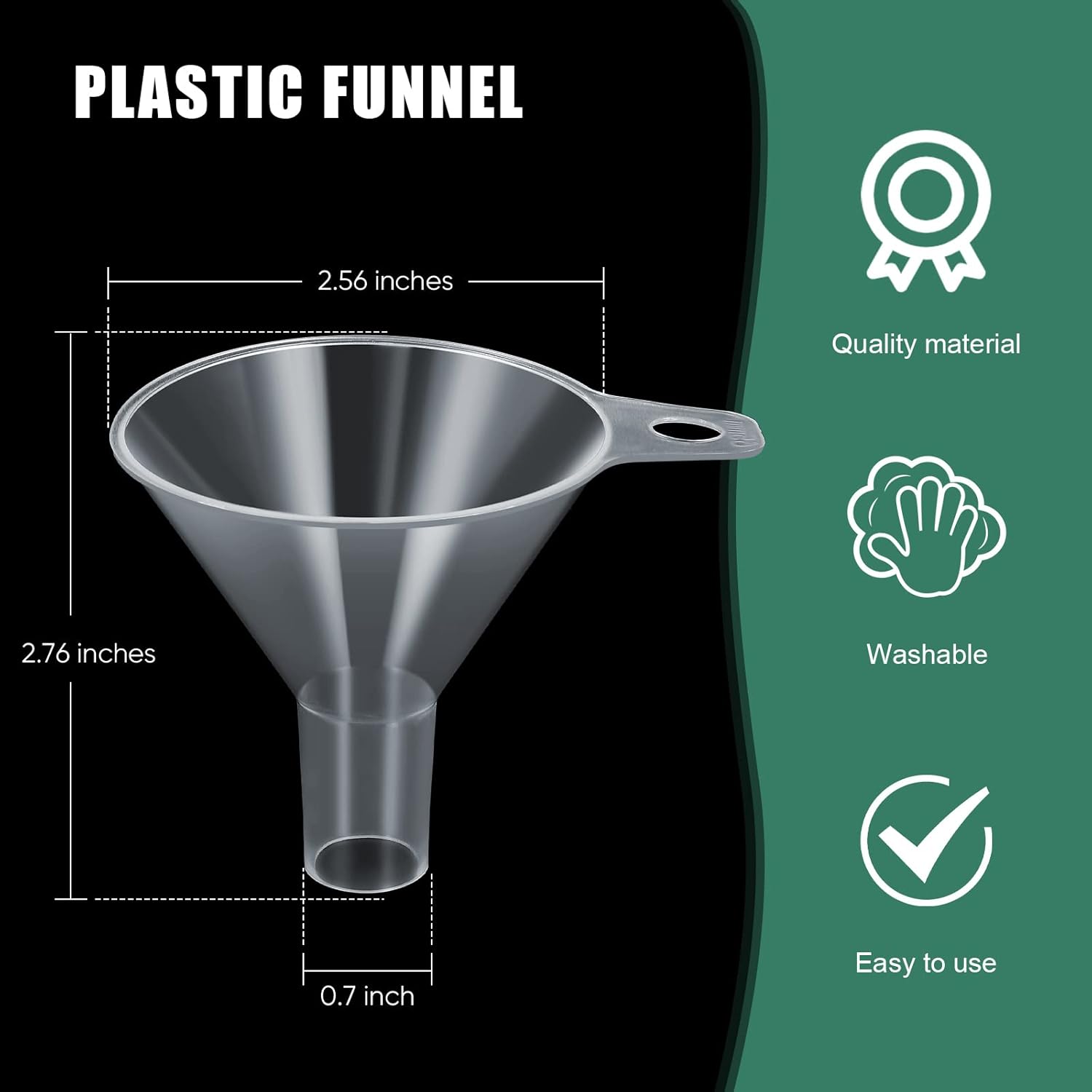 4 Packs Small Plastic Funnel for Filling Small Bottles 2.56 Inch Clear Wide Mouth Plastic Funnel