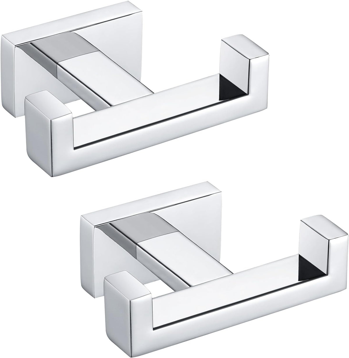 Angle Simple Double Towel Hooks, SUS 304 Stainless Steel Robe Coat Wall Hooks for Bathroom