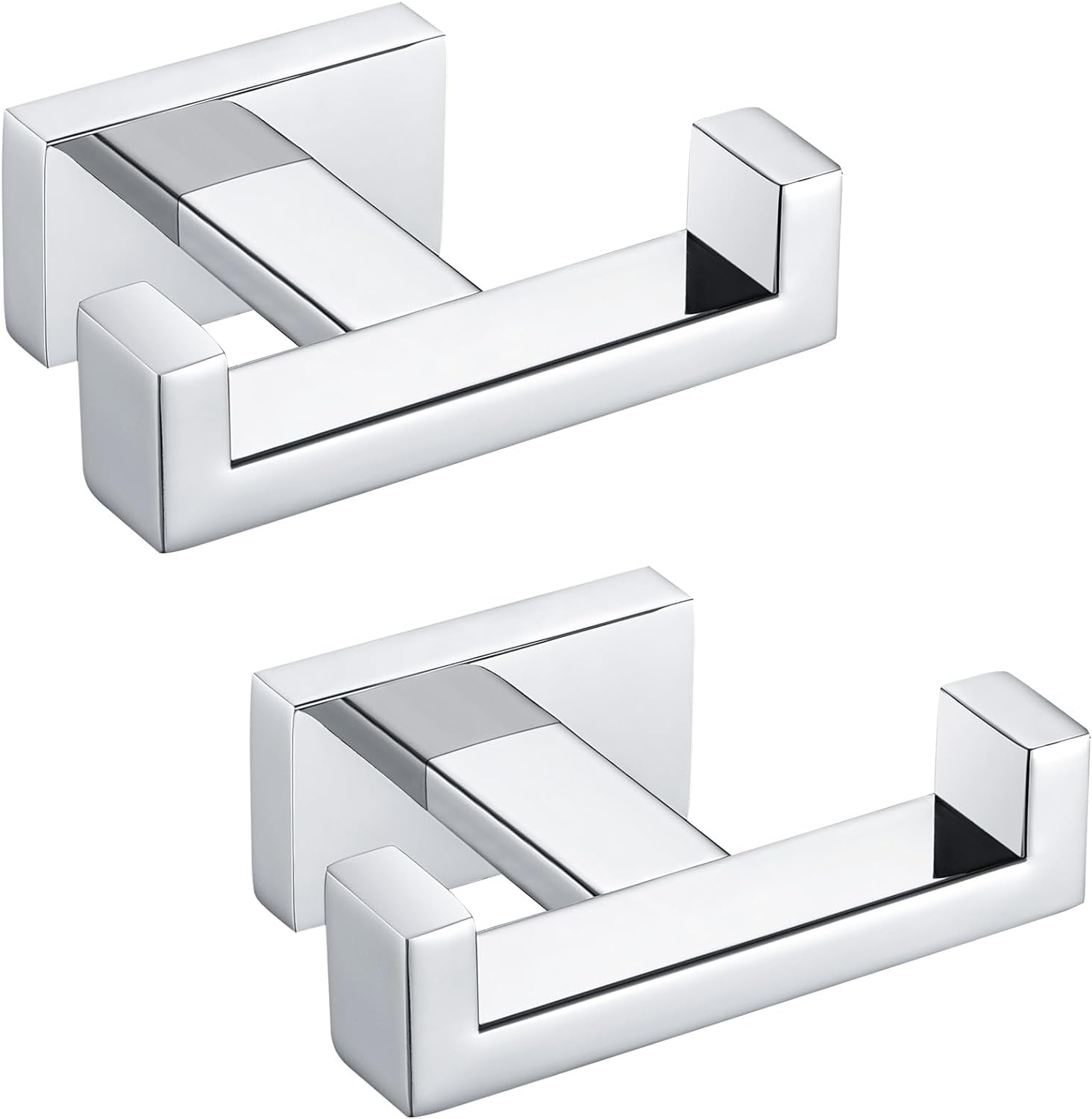 Angle Simple Double Towel Hooks, SUS 304 Stainless Steel Robe Coat Wall Hooks for Bathroom