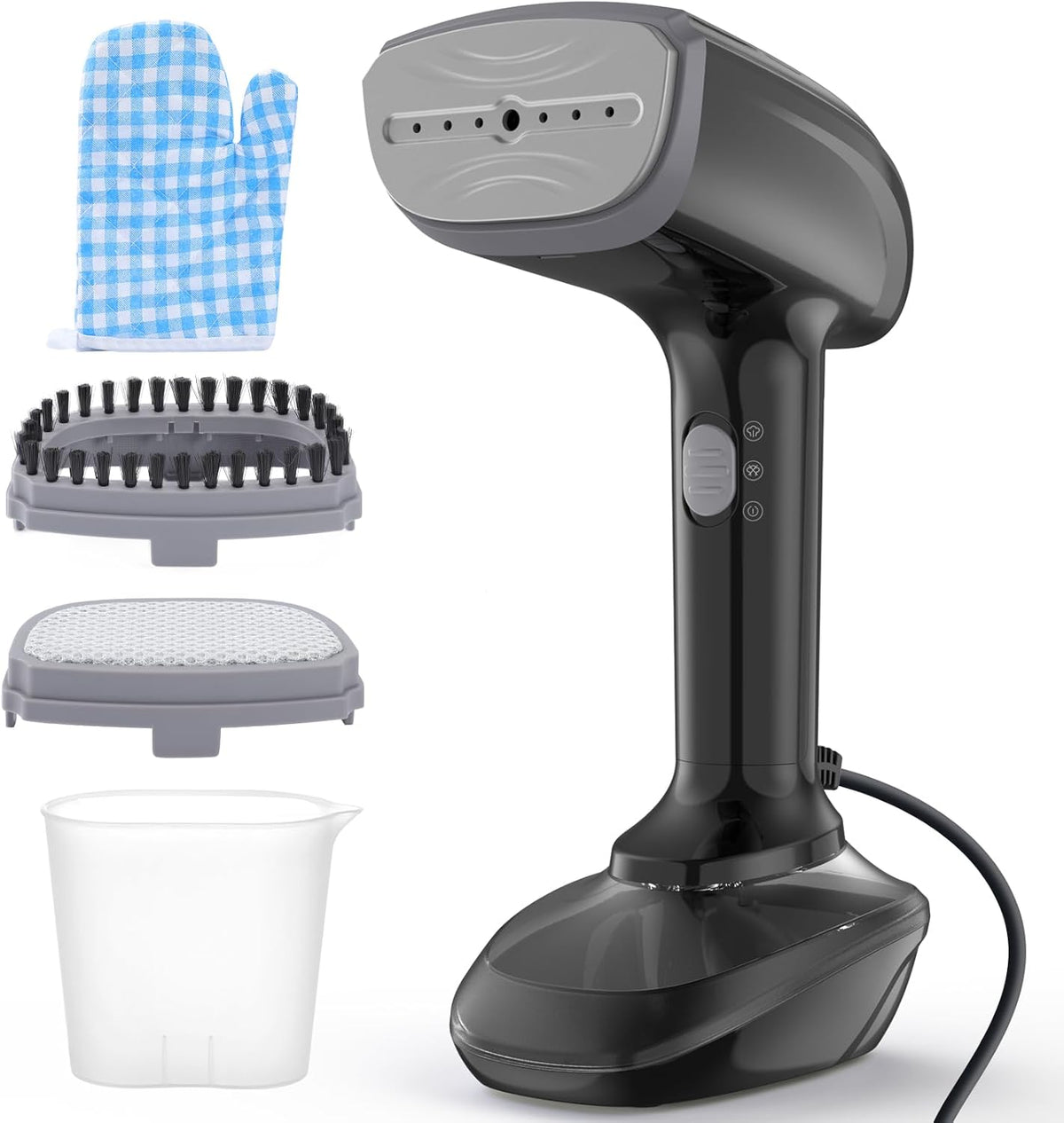 Powerful Handheld Fabric Steamer - 1800W with Fast Ceramic Heat-Up Plate, 2-in-1 Ironing & Wrinkle