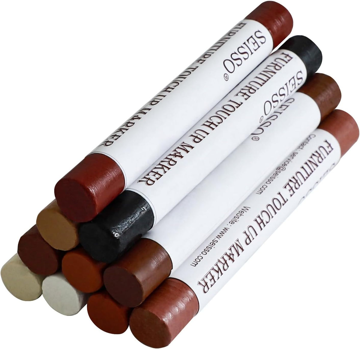 SEISSO Wood Filler Sticks, Furniture Wax Crayons for Scratches, 10 Pcs Wood Floor Repair Wax Filler