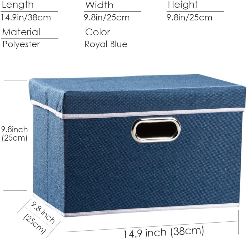 PRANDOM Collapsible Storage Bin with Lid [1-Pack] Fabric Foldable Storage Box Organizer Container