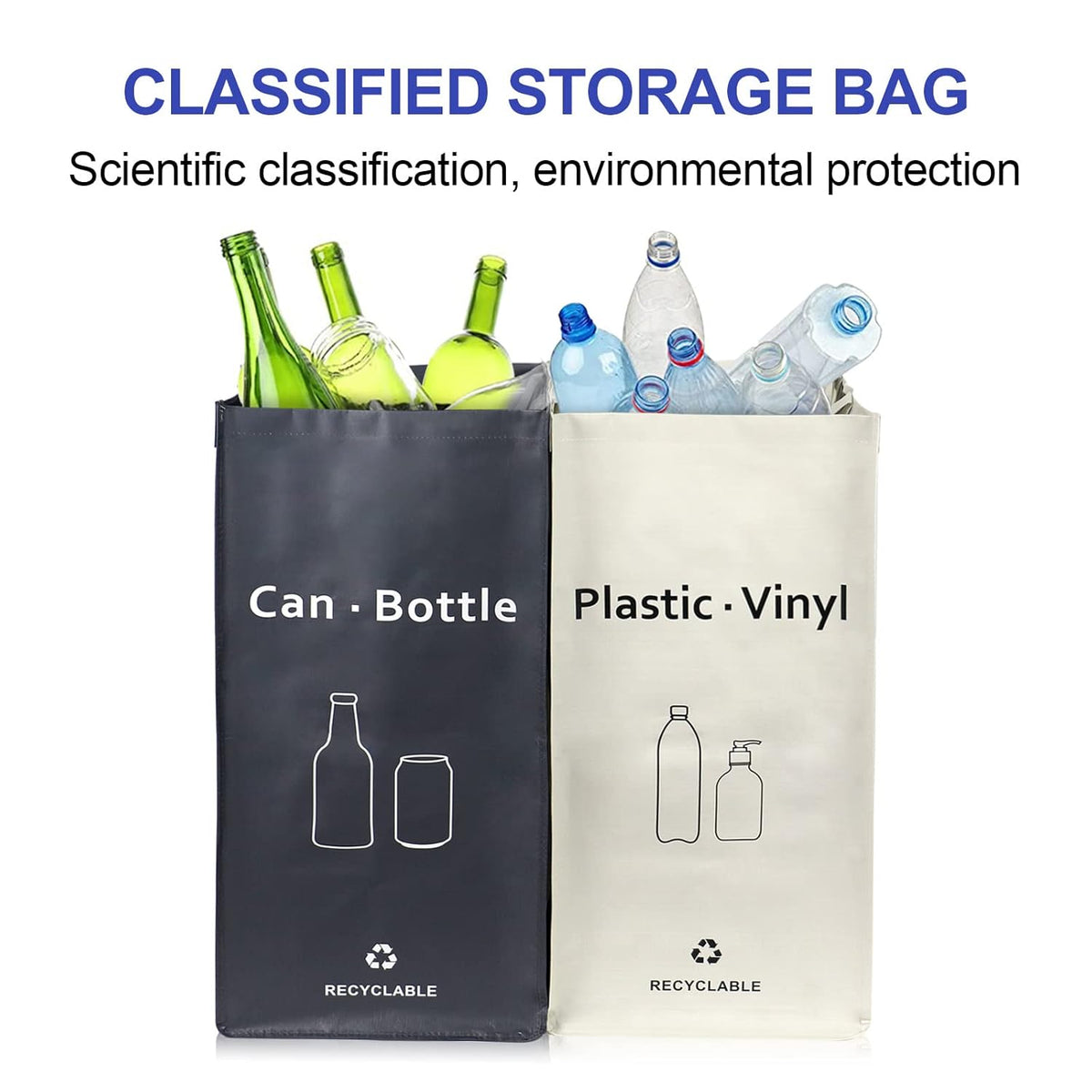 Recycling Bin, Separate Large Recycle Bins for Kitchen - Indoor Home Trash Bin, Recyclable Waste