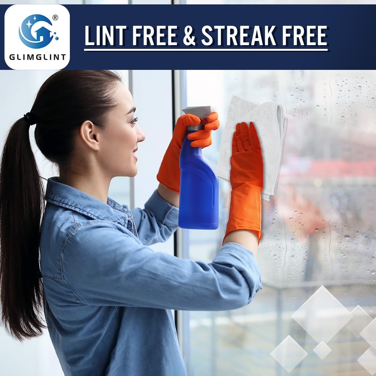 GLIMGLINT White Microfiber Cleaning Cloth, 150 Pack Microfiber Towels for Cars, Lint Free