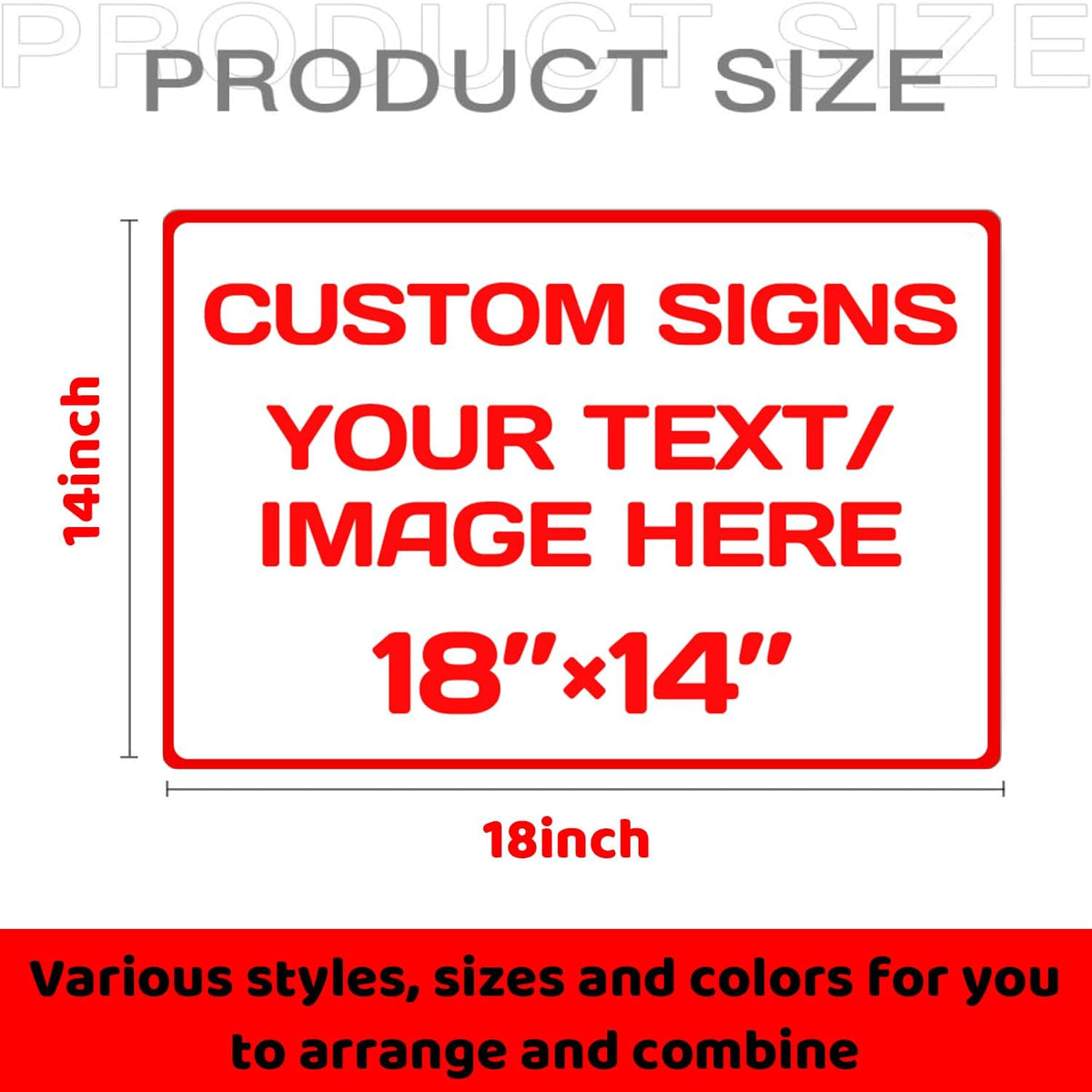 Custom Aluminum Weatherproof Metal Signs - Multiple Sizes, Personalized Text & Picture, Horizontal