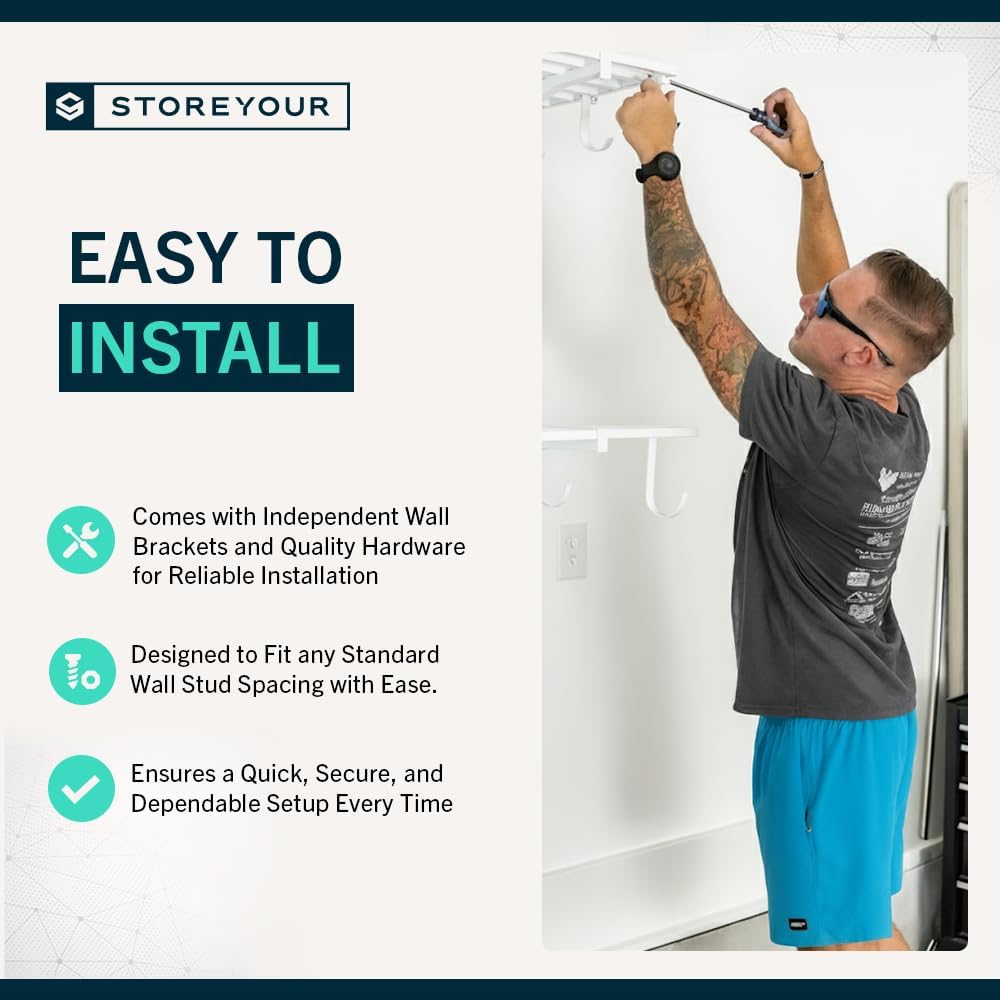 StoreYourBoard 2-Pack Heavy Duty Wall Shelves – Wall-Mounted Garage Storage Shelving and