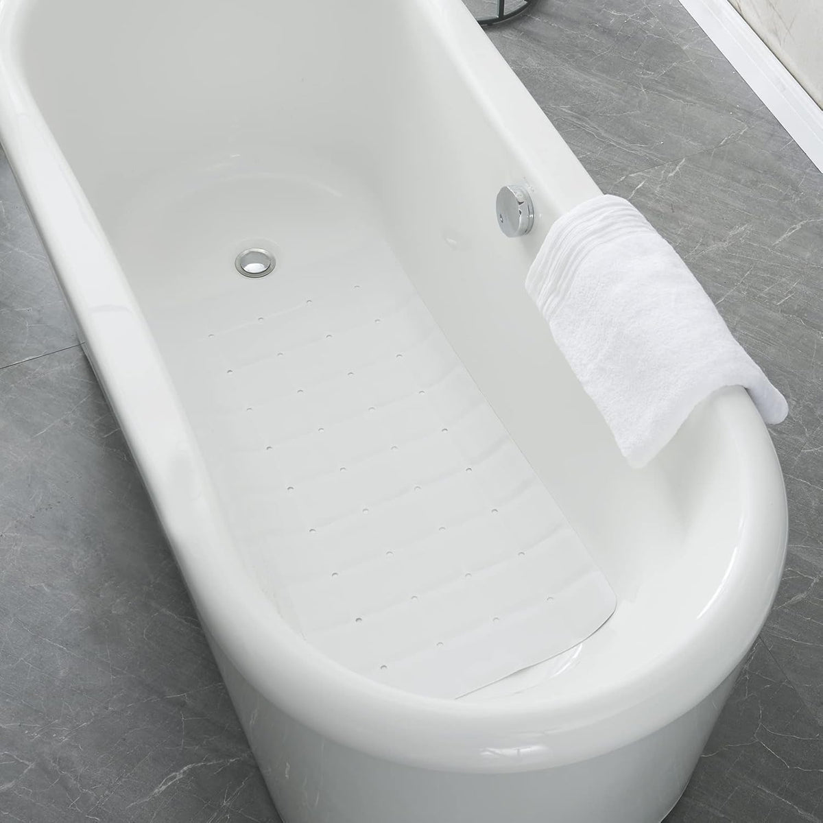 Foldable Silicone Bathtub Mat: Jumbo Size Heavy Duty Safety Bath Mat for Tub Without Suction Cups