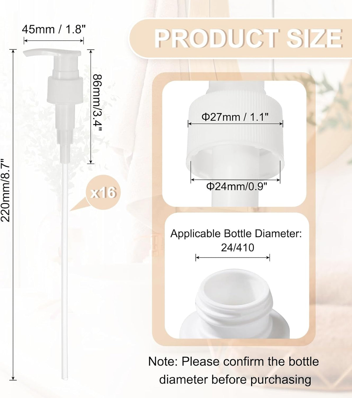 uxcell 16 Pcs Soap Dispenser Pump Heads Soap Dispensers Top Pumps Replacement Switch Pumphead for