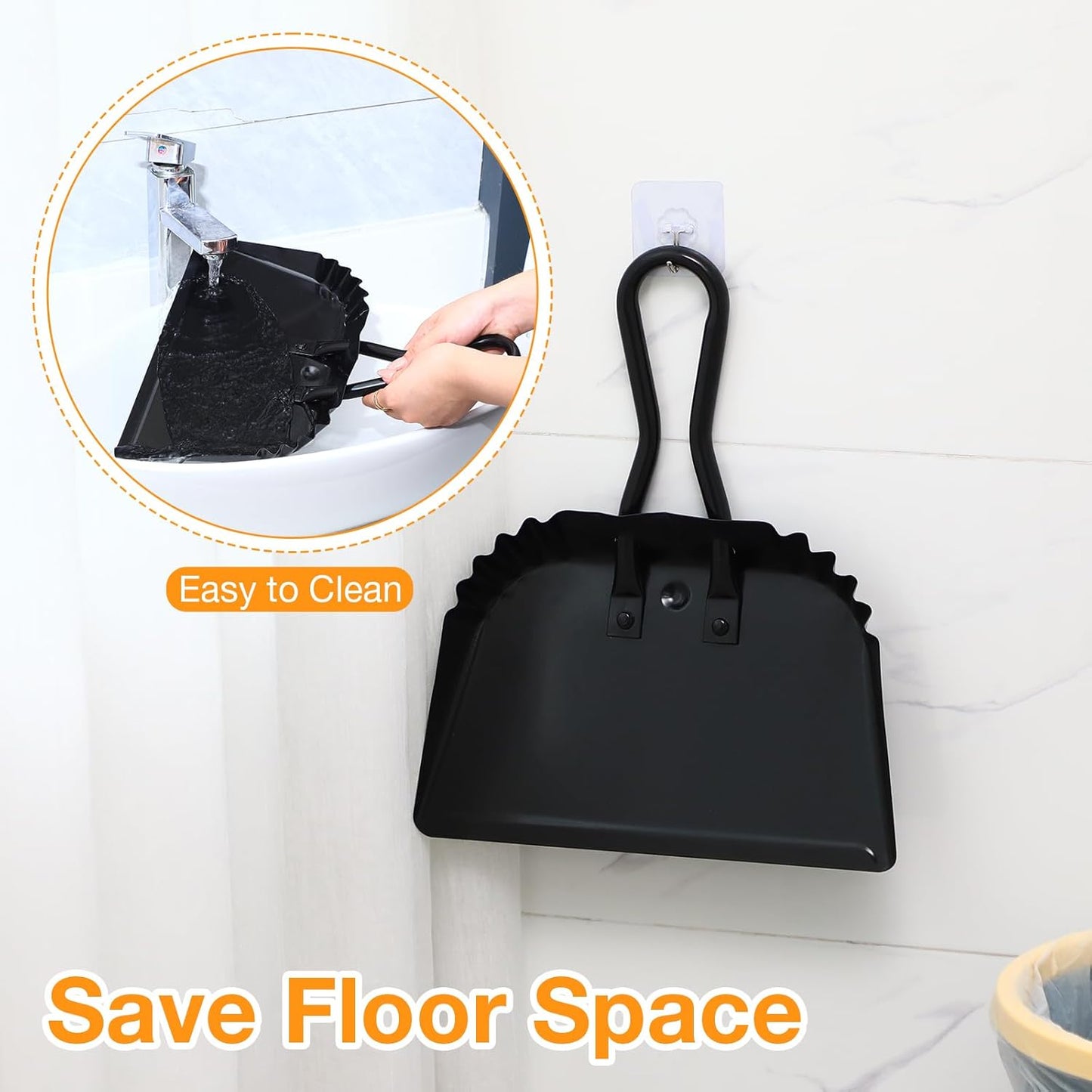 Mumufy 4 Pack 12 inch Heavy Duty Metal Dustpan Large Wide Dust Pans for Household Handheld Wide