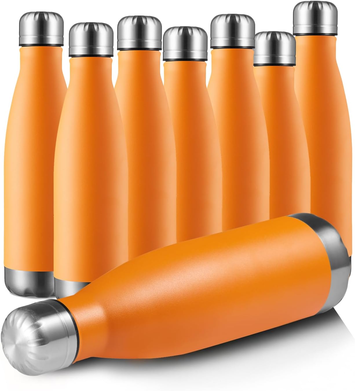 MEWAY 17oz Sport Water Bottle 8 Pack Vacuum Insulated Stainless Steel Leak-Proof Double Wall Cola