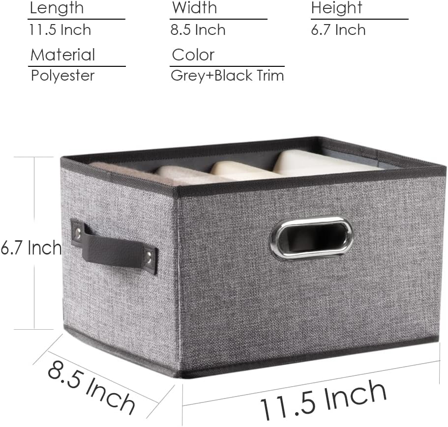 PRANDOM Fodable Storage Bins for Closet [3-pack] Decorative Fabric Storage Baskets Cubes with