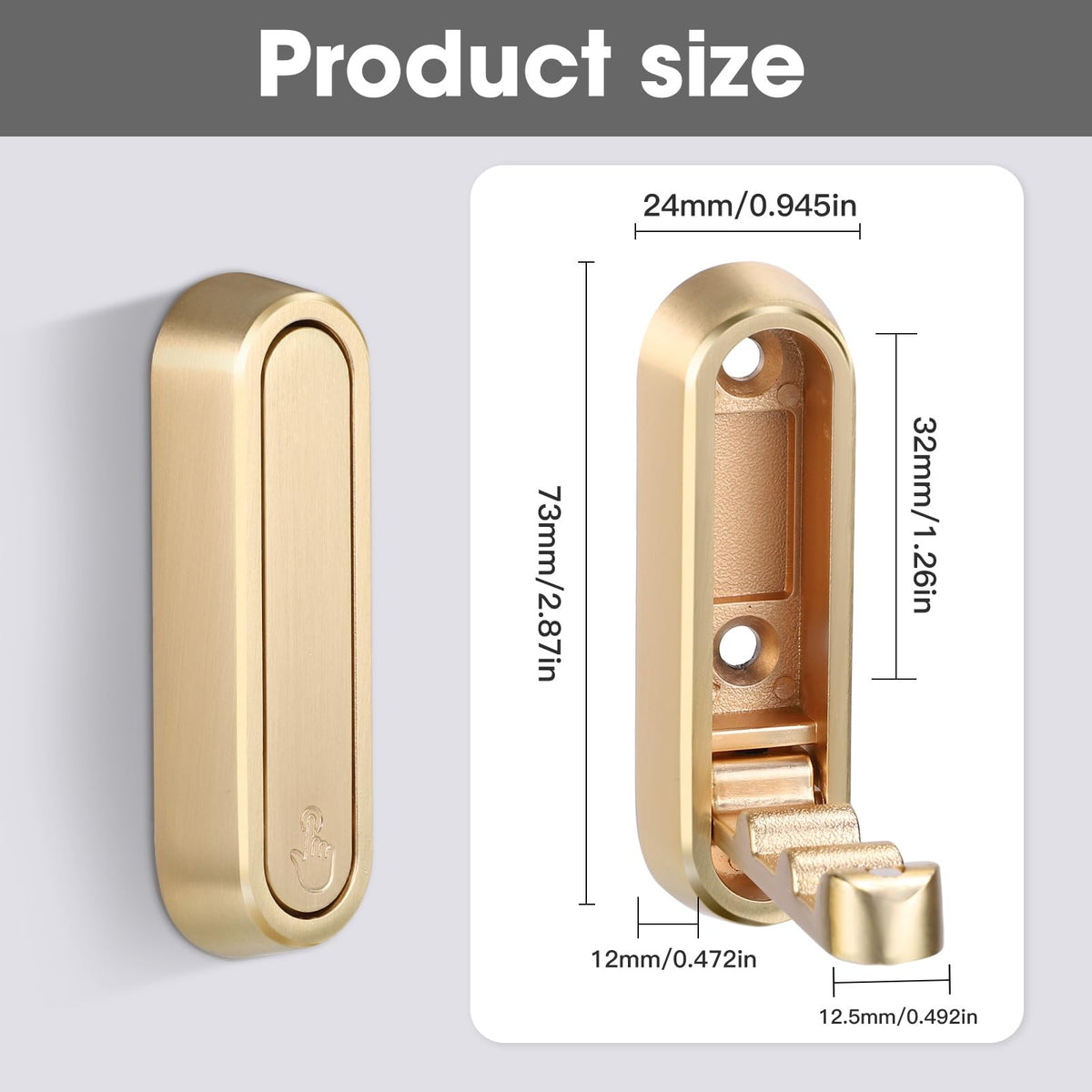 Dntorx Folding Coat Hooks, 2 Pcs Foldable Gold Wall Hooks Heavy Duty Foldable Hook Bathroom Towel