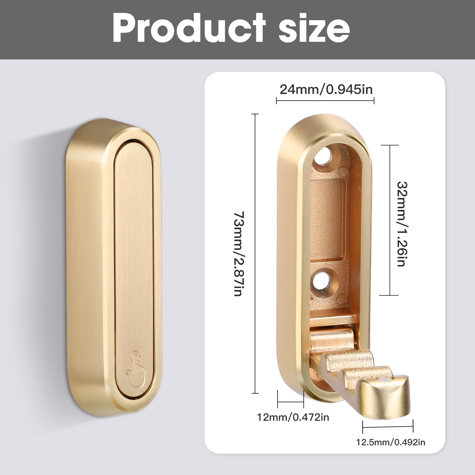 Dntorx Folding Coat Hooks, 2 Pcs Foldable Gold Wall Hooks Heavy Duty Foldable Hook Bathroom Towel